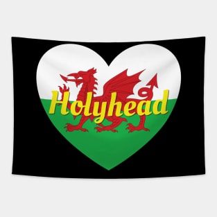 Holyhead Wales UK Wales Flag Heart Tapestry