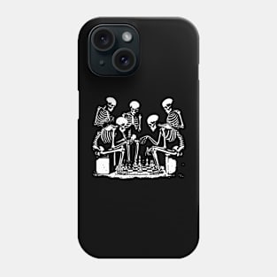 skeletons play chess Phone Case