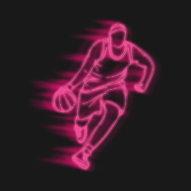 Basketball T-Shirt, Neon Design by STELATOCLOTHING