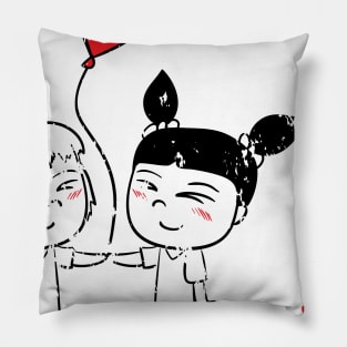 Retro Vintage Grunge Valentine's Day Pillow