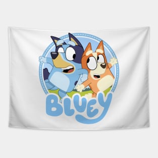 Bluey Logo Happy Tapestry