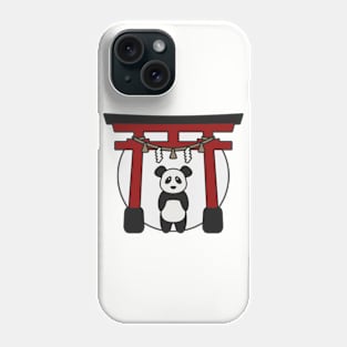 Cute Panda Visits Shrine in Japan Phone Case