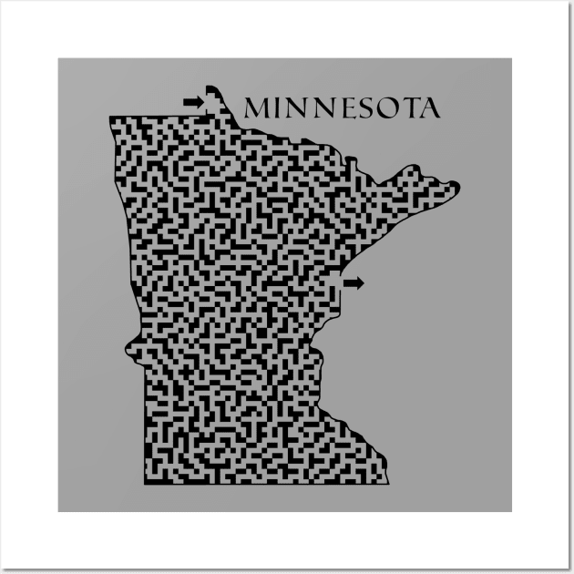 St Paul - Minnesota - Map - B&W - Vintage Print Poster