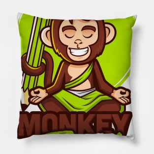 monkey zen Pillow