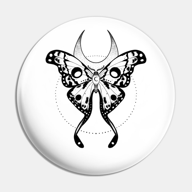 Moon Butterfly Pin by obvliz