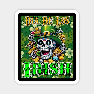 St. Patrick's Day - Dia de los Irish (Shamrock Background) Magnet