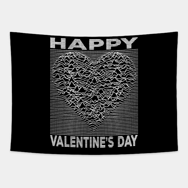 Love Lines Happy Valentines Day Heart Tapestry by ChattanoogaTshirt