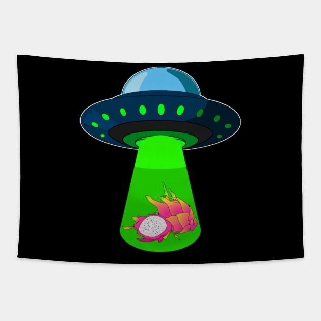 UFO dropping a beautiful  Vietnamese whit dragon fruit Tapestry by sukhendu.12