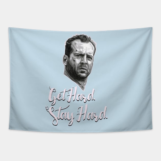Get Hard, Stay Hard. Pink Tapestry by Ladybird Etch Co.