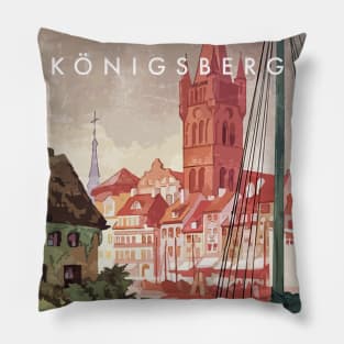 Konigsberg, Prussia, Germany.Retro travel poster Pillow