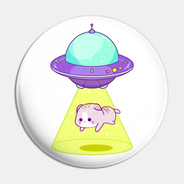 Cat Abduction - Alien Spaceship Pin by SpellsSell