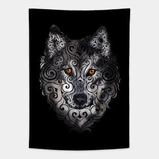 Swirly Wolf Tapestry