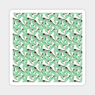 Figure Skates on Green Ash Background Design Magnet