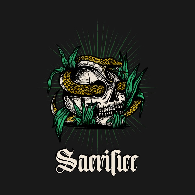 Skull And Snake Sacrifice by Tip Top Tee's