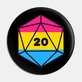 D20 - Pansexual Pride Dice Pin