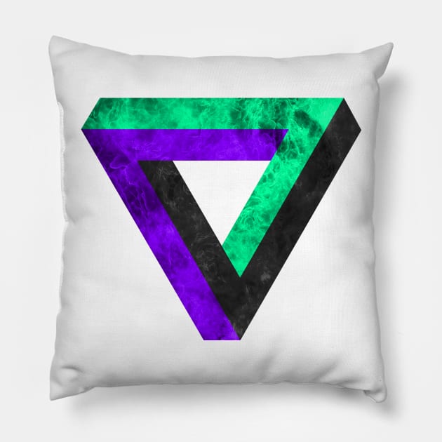 Modern triangle forever on fire Pillow by Cocolima