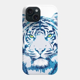 Cool Blue Tiger Vector Artwork Phone Case