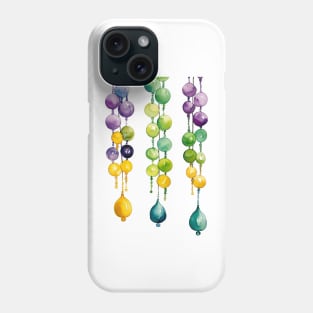 Hanging Mardi Gras Beads in Gold, Green and Purple Phone Case