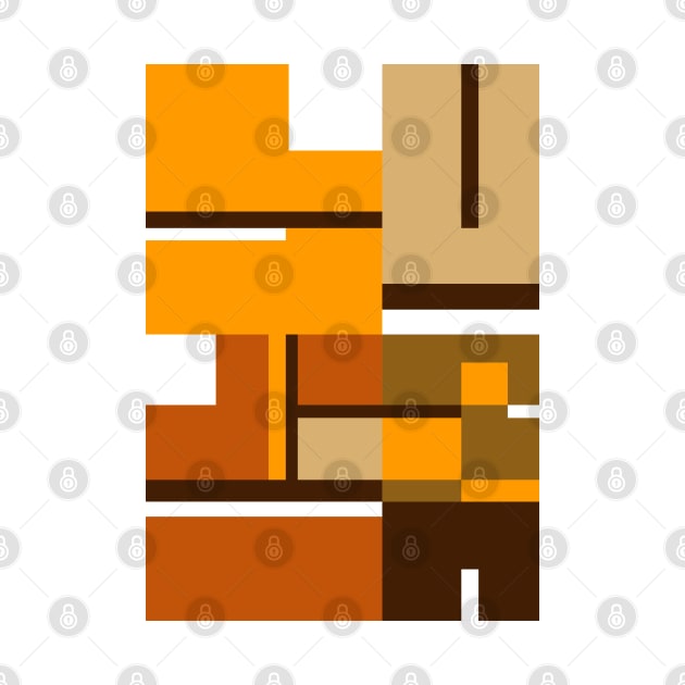 Earthy colored, 1970’s Mondrian styled abstract by stephenignacio