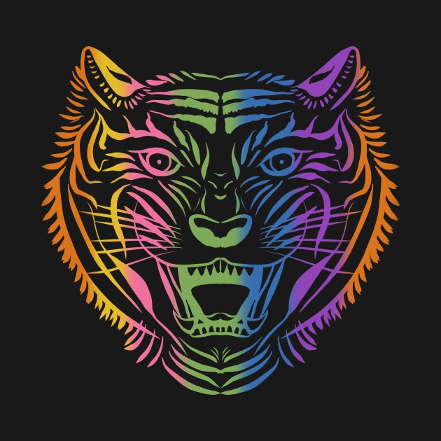 Tiger head in multi color by wenlu