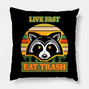 Live Fast Eat Trash Pillow