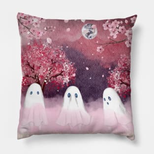 Cherry Blossom Ghosts Pillow