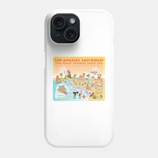 Sunny Southern California with List of Cities Phone Case