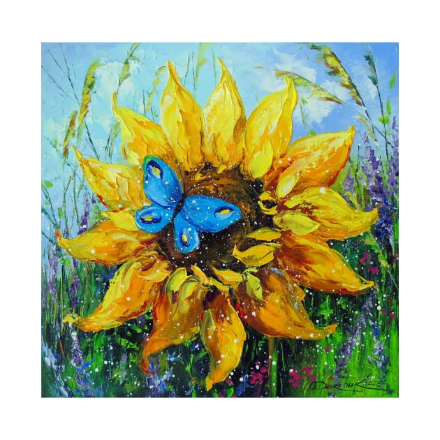 Sunflower and butterfly by OLHADARCHUKART