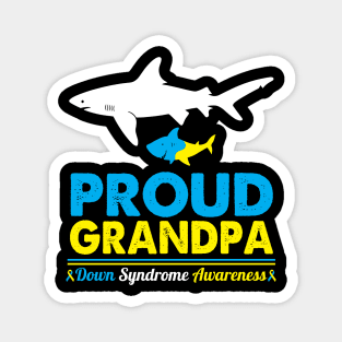 Sharks Swim Together Proud Grandpa Down Syndrome Awareness Magnet