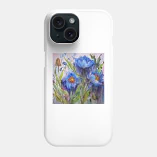 Blue Poppies Phone Case