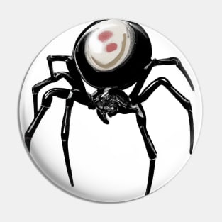 Cute Black Widow Spider Drawing Pin