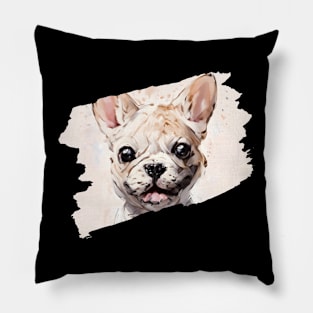 Paint Brush Stroke French Bulldog Pillow