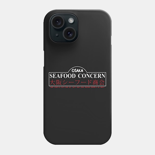 Osaka Seafood Concern (WhiteText) Phone Case by Roufxis