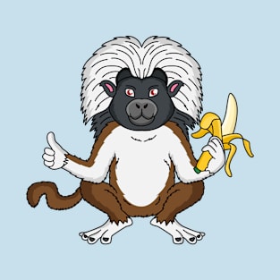 Cotton Top Tamarin monkey cartoon illustration T-Shirt