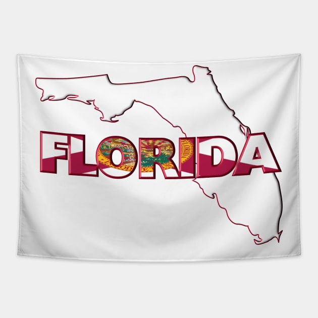 Florida Colored State Letters Tapestry by m2inspiration