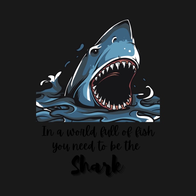 In a world full of fish, you need to be the Shark - Lifes Inspirational Quotes by MikeMargolisArt