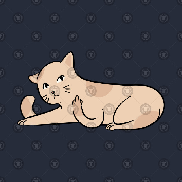 Cute Cat With Middle Finger Cat Flipping The Bird Cat With