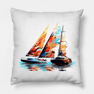 Sailing Boat Sea World Ocean Beauty Discovery Travel Pillow