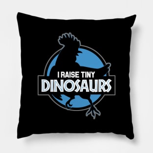 I Raise Tiny Dinosaurs Black & Blue Pillow