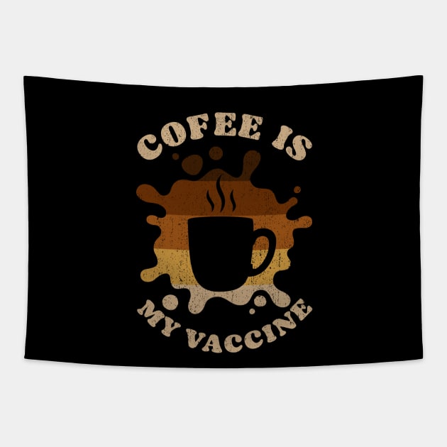 Coffee is my Vaccine Retro Tapestry by opippi