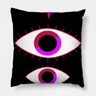 "NO" Eyes (Pink line art) Pillow