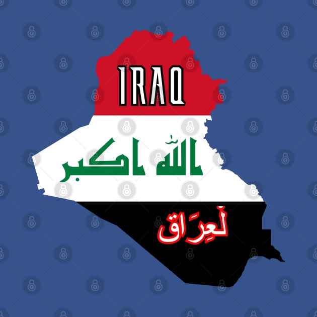 Iraq map & flag by Travellers