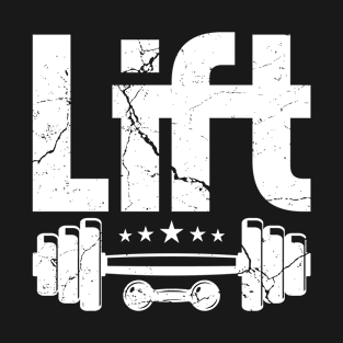 Lift Weight Lifting Gym Enthusiast Workout Fitness Distressed T-Shirt