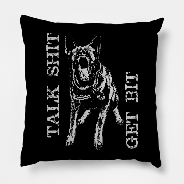 Get Bit - German Shepherd Dog - GSD Pillow by Nartissima