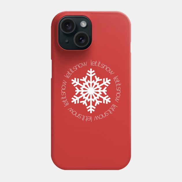 Let It Snow - on Red Phone Case by JossSperdutoArt