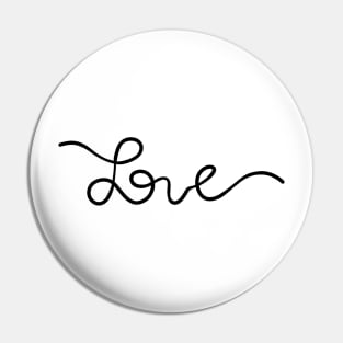 Love Handwritten Lineart Pin