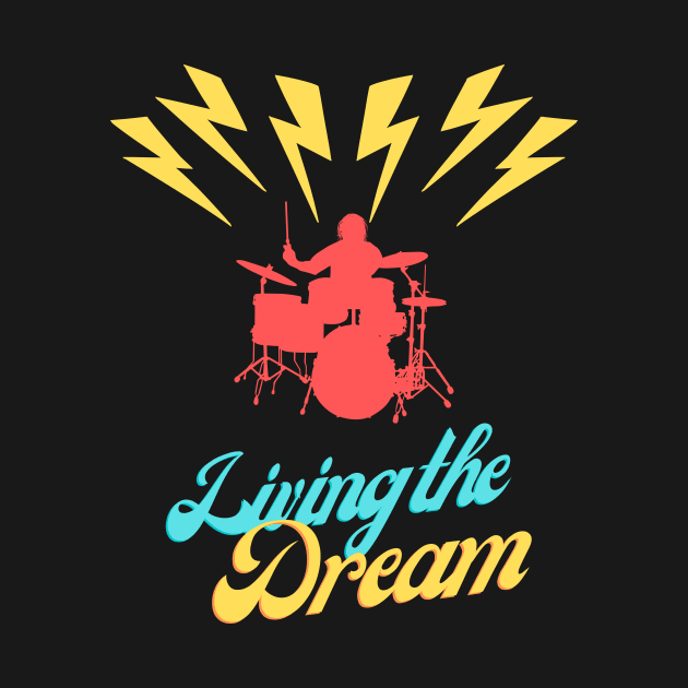 Rock star playing drummer living the dream by fantastic-designs