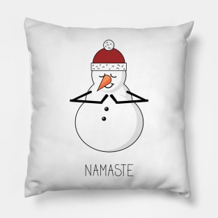 Cartoon snowman doing pose Pillow