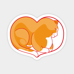 Orange Cat Love Magnet