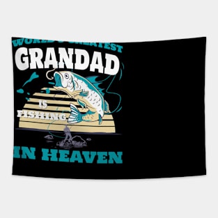 World Greatest Grandad Fishing in Heaven Family Remembrance Tapestry